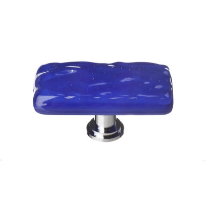 Glacier 2" Cobalt Blue Long Glass Cabinet Hardware Knob