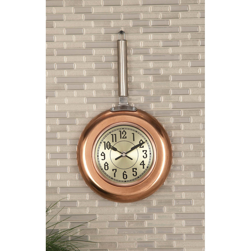 Metal Wall Clock, Medium, Copper/Rose Gold