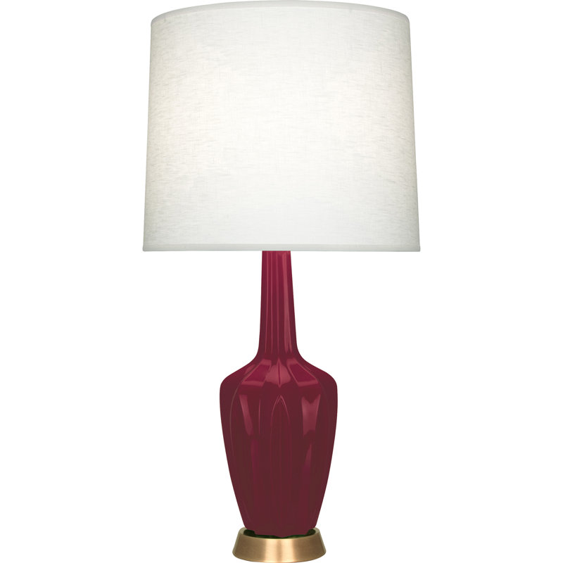 Lampe de table Emma, H 34,25 po x l 7,38 po x P 15 po, Céramique / métal, Sucre prune glacé