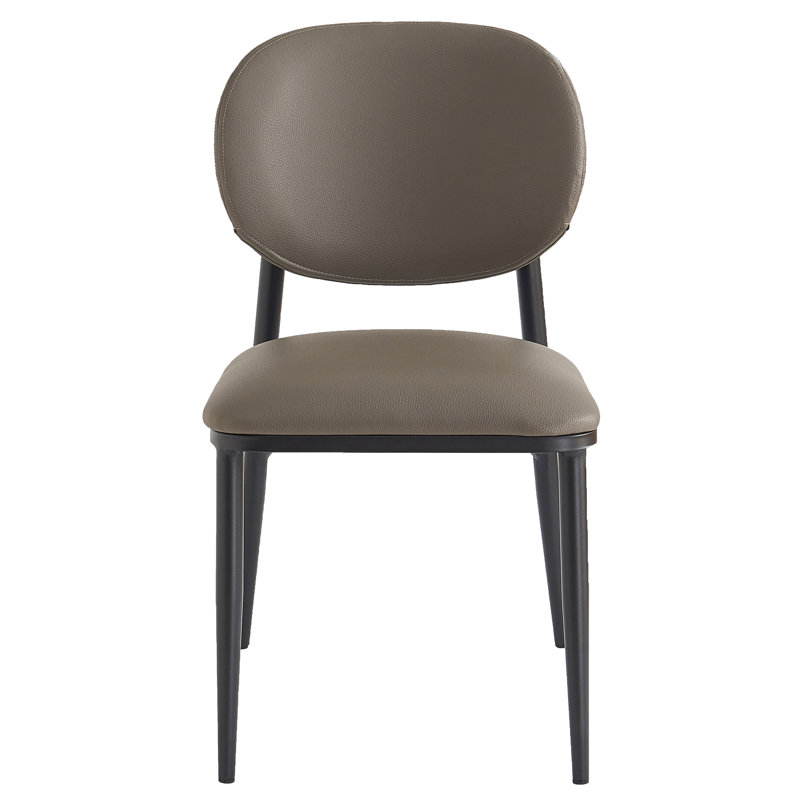 Chaise de salle à manger moderne en similicuir et métal, ensemble de 4, Chaise de salle à manger Modern