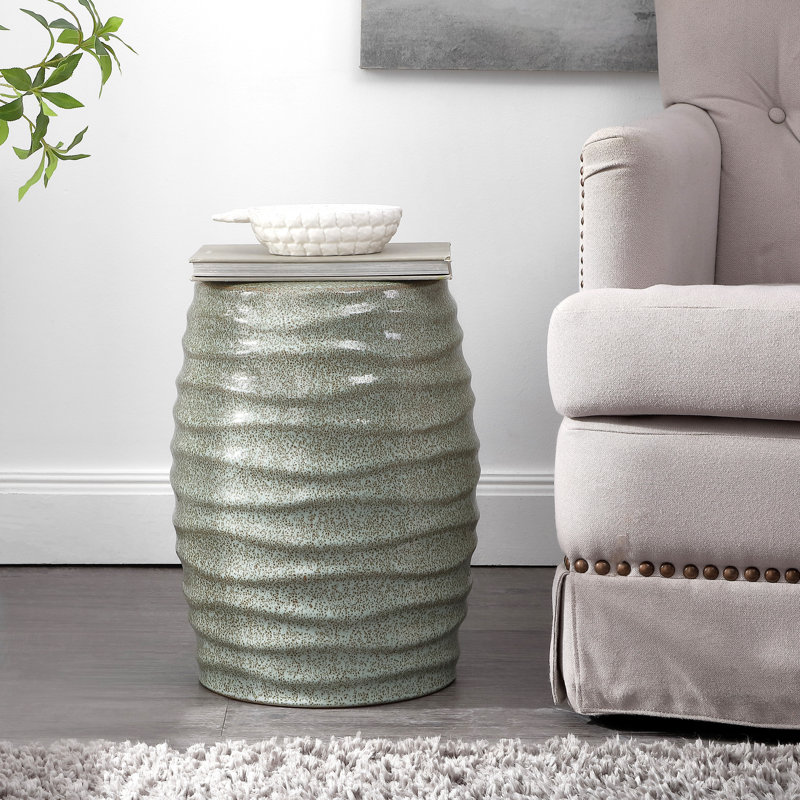 Tabouret de jardin en céramique Studebaker, Bleu