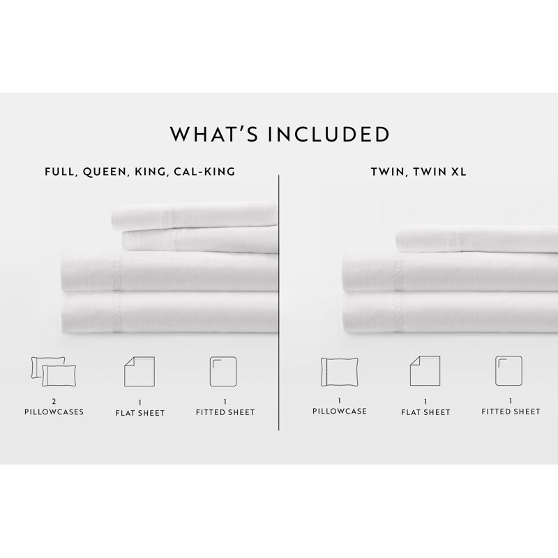 California King White Cotton Sheet Set