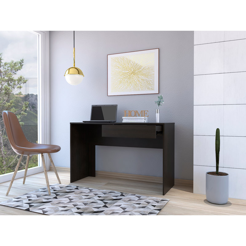 Bureau d'écriture Acre, un tiroir - noir, H 29,5 po x l 43 po x P 18 po