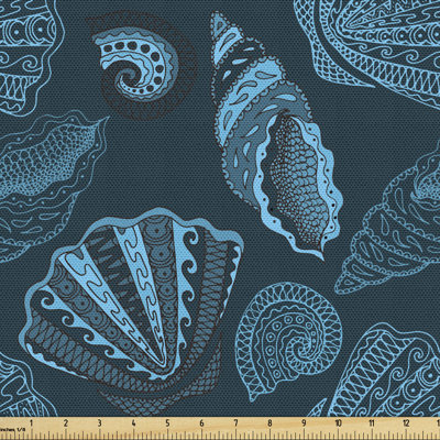 Villanueva Seashell Aquatic Underwater Sea Fabric