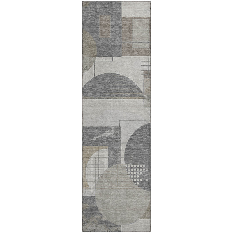 Premium Machine Washable Mehara AMF1695 Geometric Rug, Runner 2'3" x 7'6"