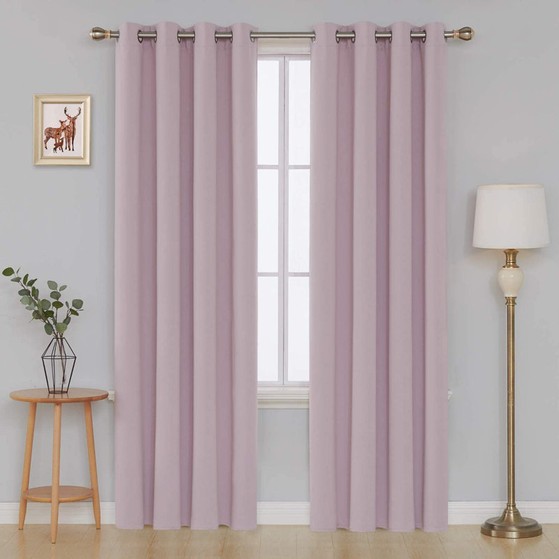 Borunda Room Darkening Curtain Single Panel, 52" W x 84" L, Greyish White