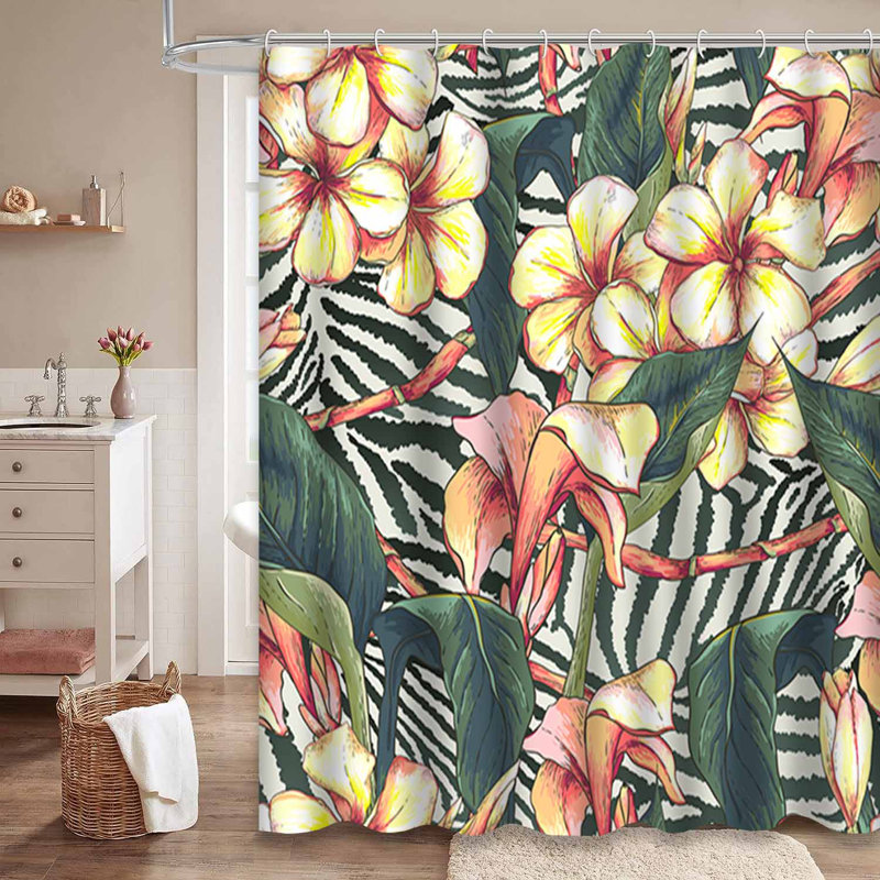 Rideau de douche Zebra Paradise, L 72 po x l 84 po