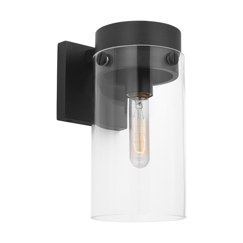 Chapman & Myers Garrett Bathroom Bedroom Wall Fixture In Aged Iron Finish With Clear Shade, 1 Light