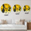 Jaune jaune, noir et blanc liquide Art VII - horloge murale moderne-1225231773