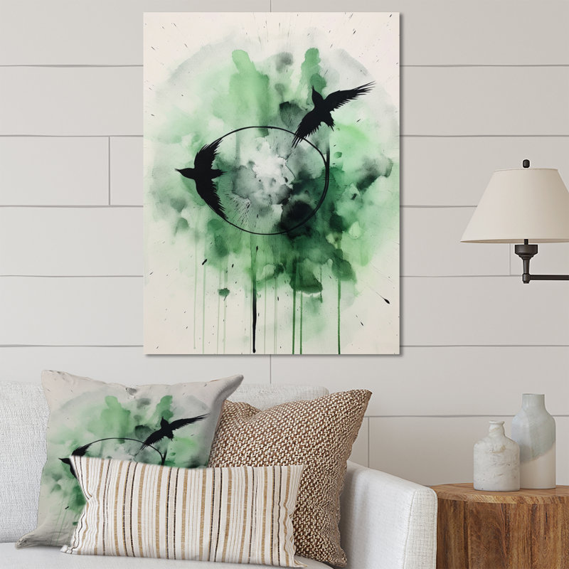 Mystic Ravens II - animaux, art mural en métal, salon, H 40 po x l 30 po x P 1 po