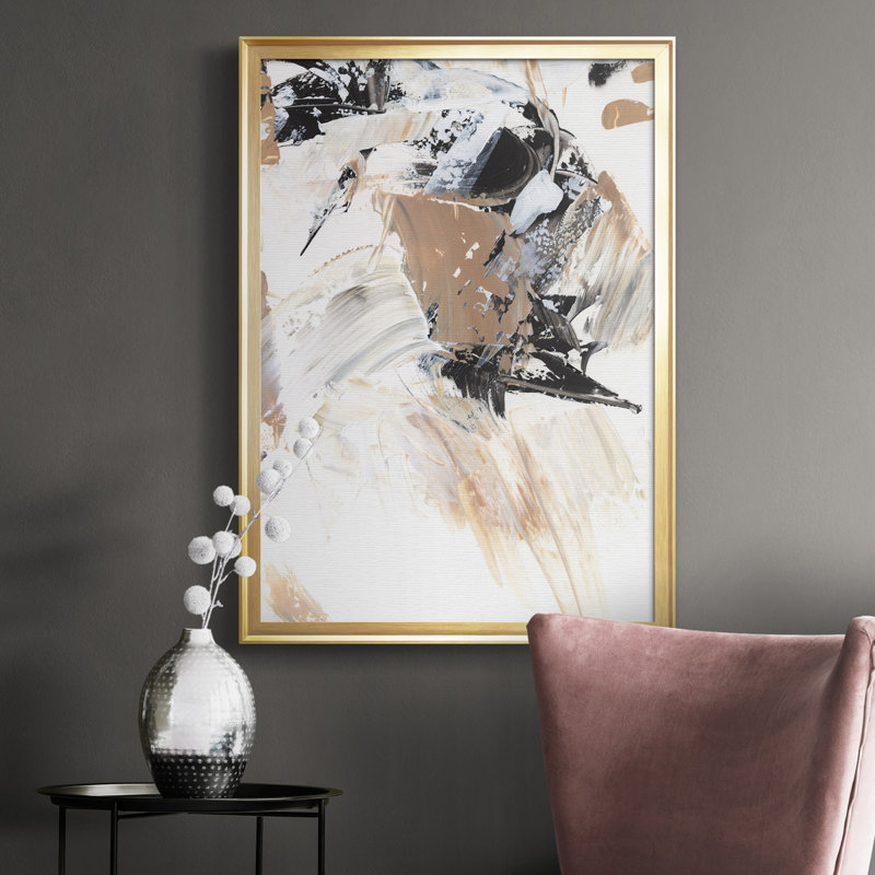 Toile encadrée de qualité supérieure Ruckus II - prête à être accrochée, Or, H 24,5 po x l 18,5 po x P 1 po