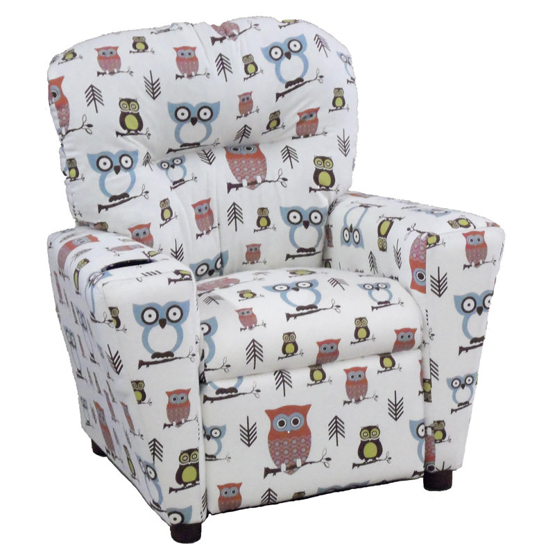 Seville Kids 13'' Recliner and Ottoman, Blue/Gray/White/Yellow, Animal 2