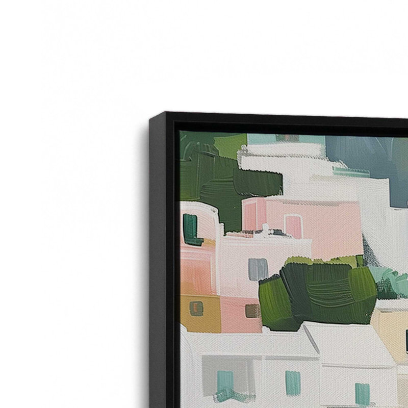 Coastal Village Glow III, H 19 po x l 13 po, Toile avec cadre, Noir satiné
