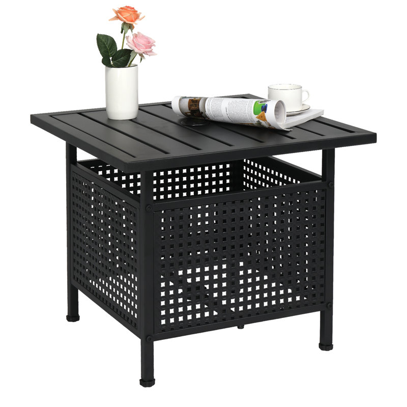 Kamilo Square Metal Outdoor Side Table , 21.7'' in. W 21.7'' in. D