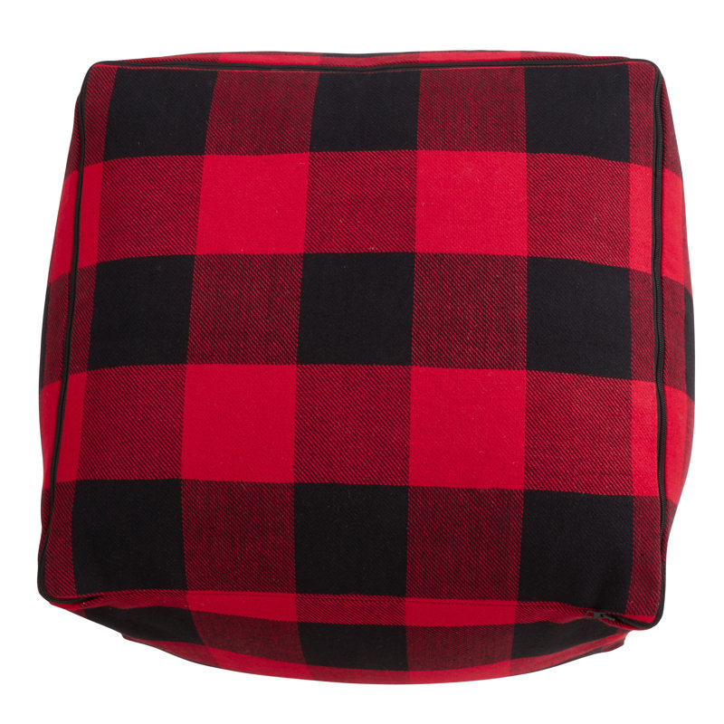 Manolis Upholstered Pouf, Red