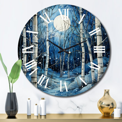 Horloge murale Birch Woods Mystic Moonlight I