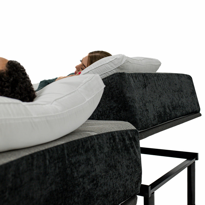 Structure de lit ajustable taille rapide avec commandes à commande vocale, Grand lit