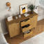 Buffet avec rangement, armoire à café en bois, armoire de cuisine 47,2 po à 3 tiroirs et 2 portes, armoire de cuisine en bois naturel