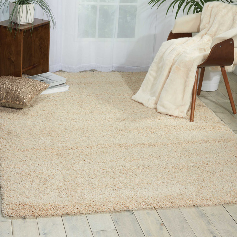 Tapis marocain beige à poils longs Sigrid, Rectangle 3 pi 11 po x 5 pi 11 po