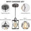 Mini-luminaire suspendu industriel en forme de cage | Îlot de cuisine et salle à manger