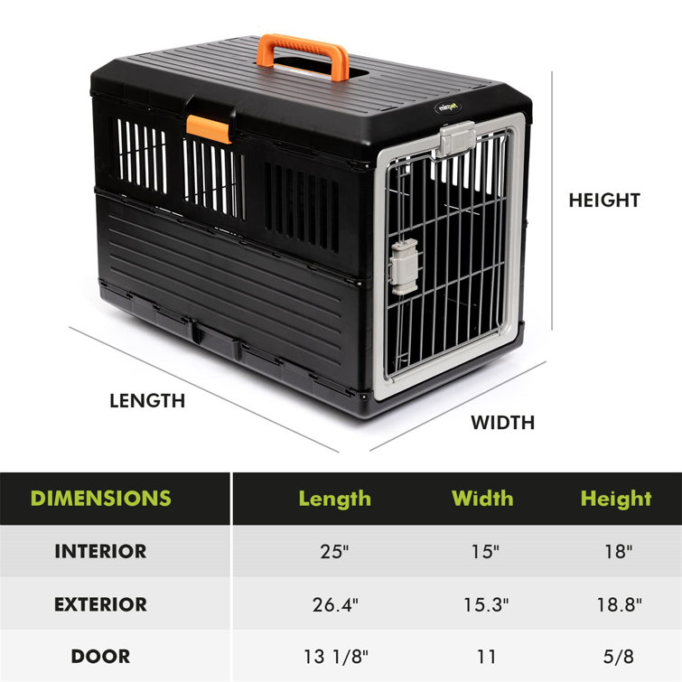 Pet Carrier And Crate 27 - Premium Foldable Design - 360 Degree  Ventilation And Hard Plastic Wall Protection