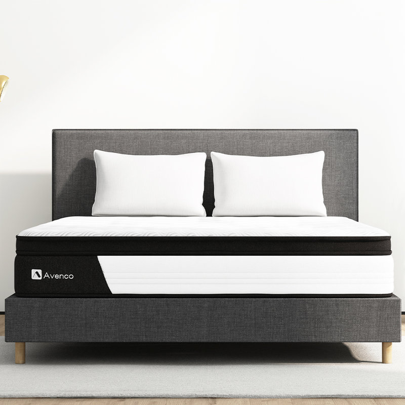 Avenco Medium-Firm Gel Pillow Top Hybrid Mattress, Queen, 12"