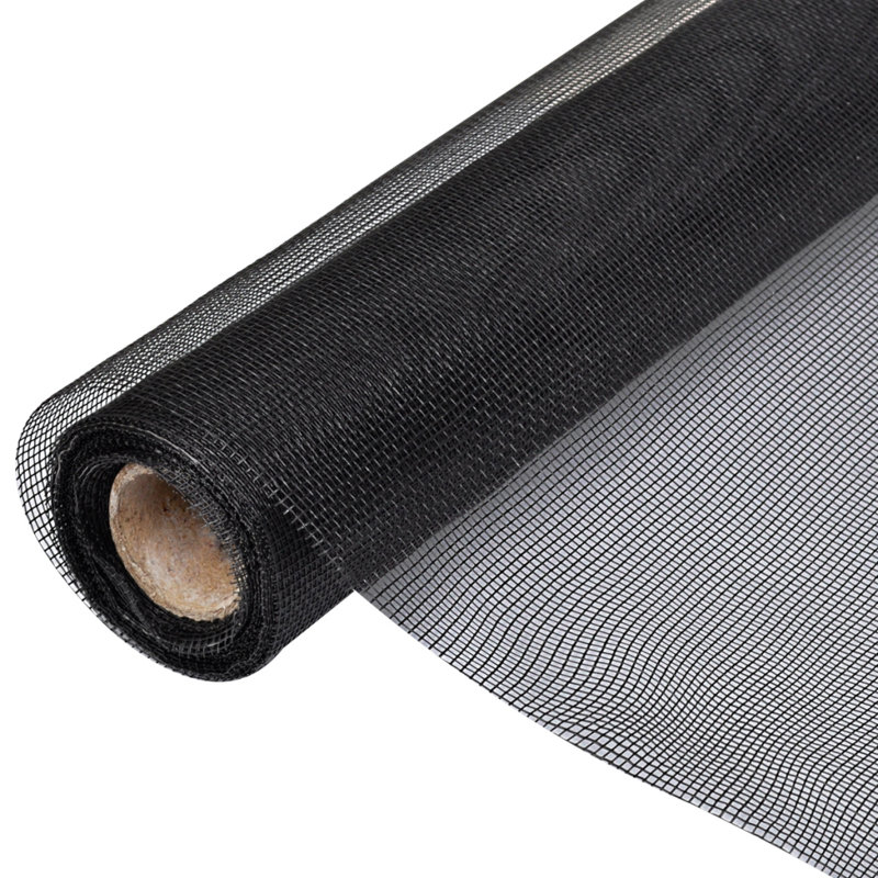 Door Window Net Mosquito Insect Bug Screen DIY Fibreglass Roll Multi Sizes, 60 x 2000 cm, Black