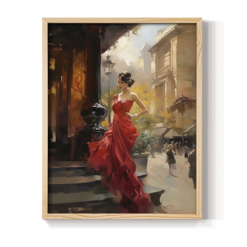 Reproduction encadrée WOMEN Series CDLXV - bois massif, Naturel, H 15 po x l 12 po
