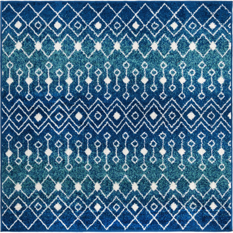 Geometric Indoor Rug, Square 5'3"