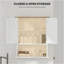 Armoire de salle de bain murale moderne avec 2 portes, tablette réglable, au-dessus de la toilette, blanc