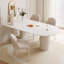 Table de salle à manger blanche semi-ronde en pierre frittée avec table en fer pour la salle à manger / cuisine-1366810919