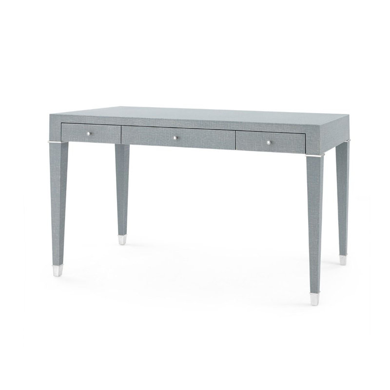 Claudette Writing Desk, Gray/Nickel