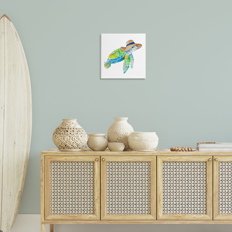 «Beach Ready Turtle» par Lanie Loreth, H 17 po x l 17 po