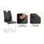 Ensemble de chaises de salle à manger en polyuréthane noir. Chaises de salle à manger noires de conception unique. Matériau en polyuréthane, jumelé à des pieds de chaise en métal argenté (ensemble de 6)-1473105329