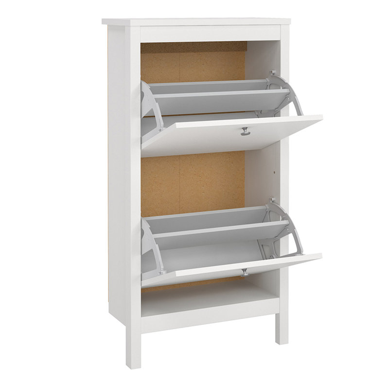Afonso 6 Pair Flip Down Shoe Storage, White