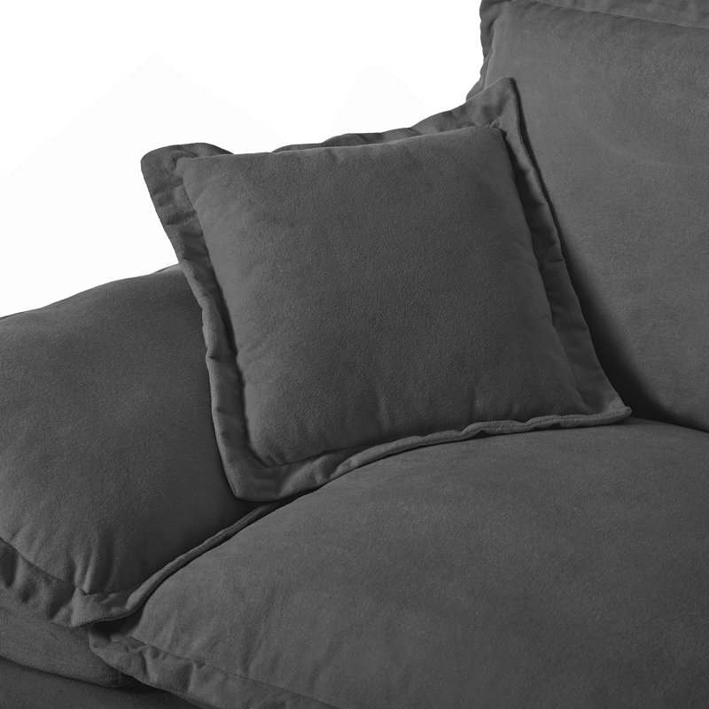 Canapé modulaire en chenille avec accoudoirs courbés