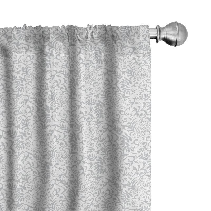 Floral Semi-Sheer Rod Pocket Sliding Panel, 28" x 95"