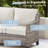 73.2 Inch Outdoor Patio Sofa, 3-Seat Gray Rattan Couch With Beige Cushions For Balcony Or Porch-241386067
