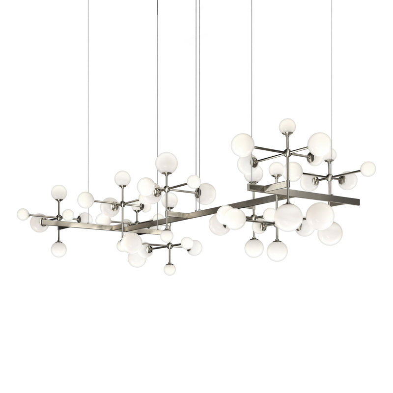 Nebula - Lustre à DEL Zig Zag - Câble de 240 po, Nickel