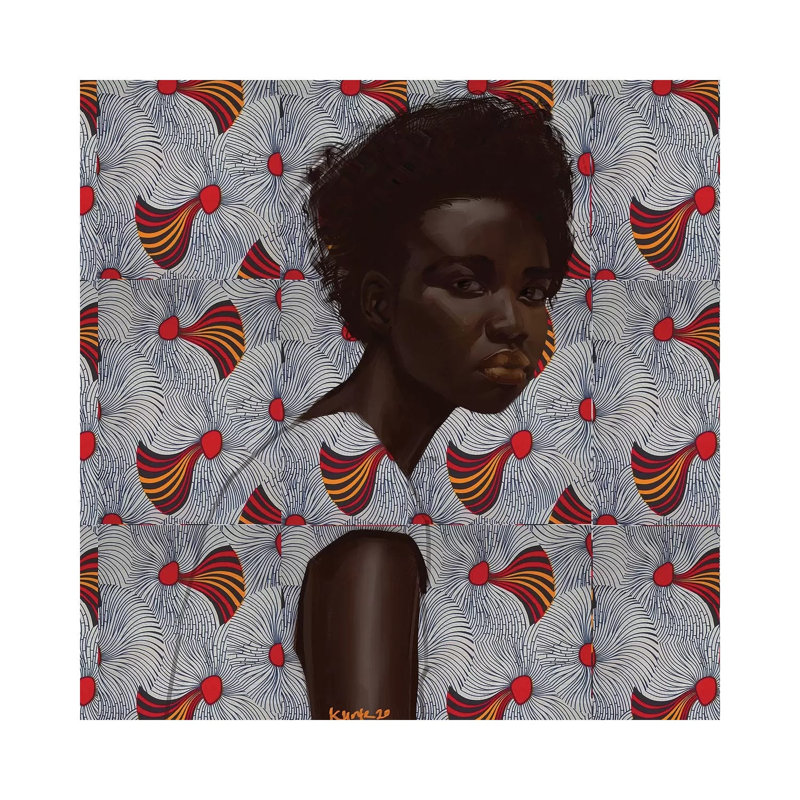 Wax Series VII by Adekunle Adeleke - Wrapped Canvas Painting, 30.48 cm H x 30.48 cm W