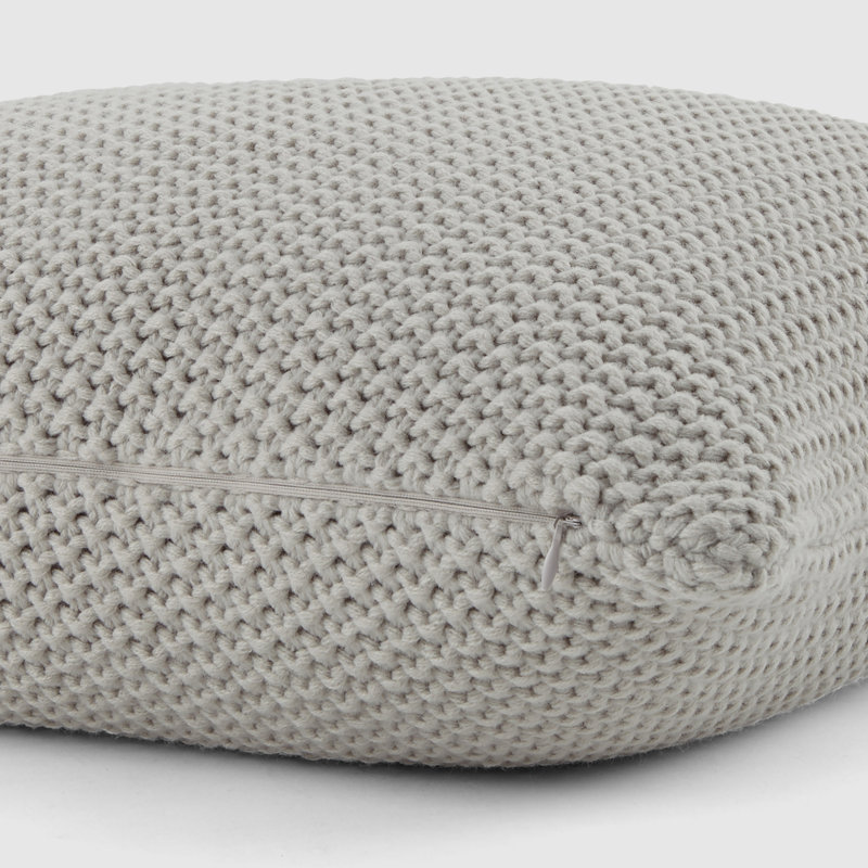 Textured Knit Throw Pillow, Light Gray