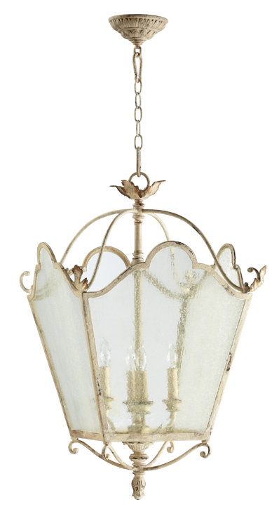 Solange 4 - Light Lantern Geometric Chandelier, Persian White