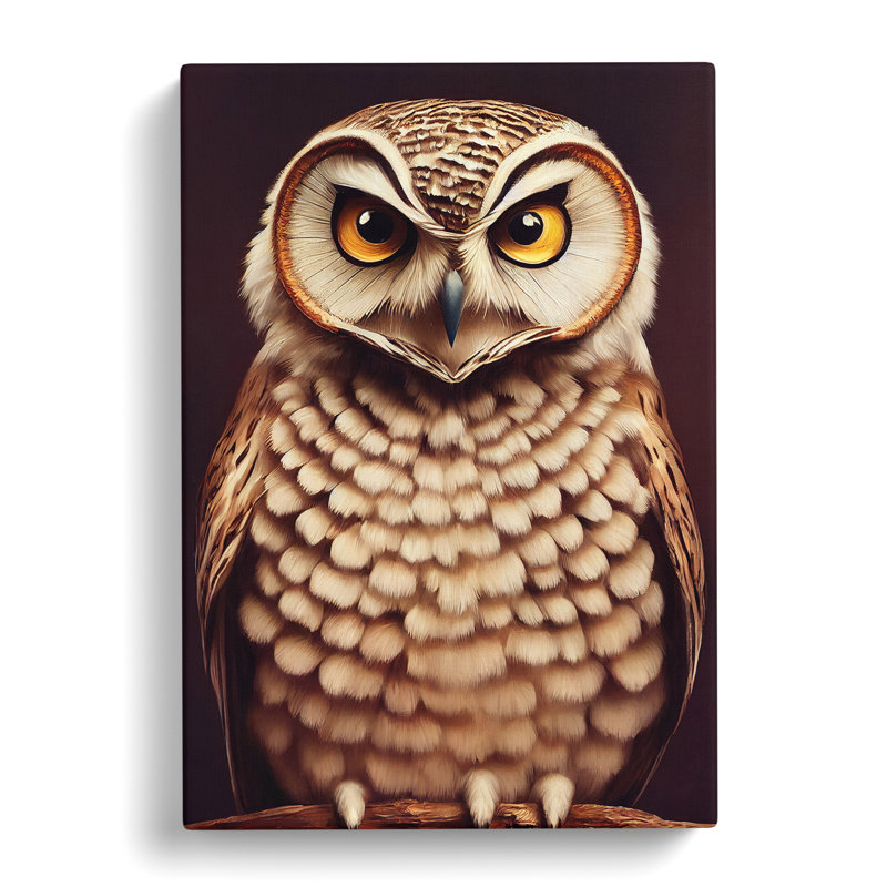 Owl Portrait No.3 - Wrapped Canvas, 60cm H x 40cm W x 3cm D