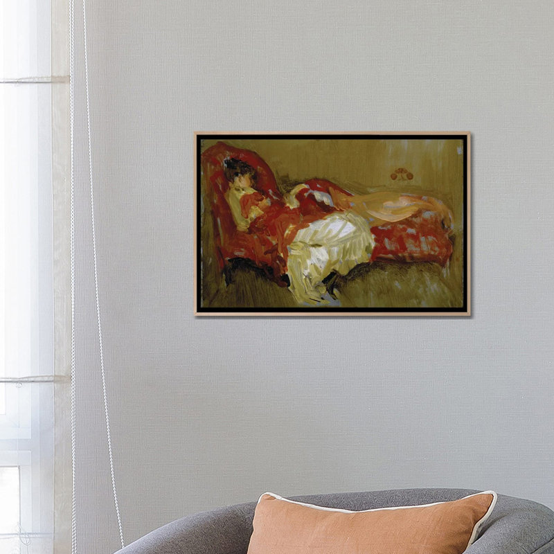 Print, 45.72 cm H x 66.04 cm W x 4.445 cm D, Natural Wood