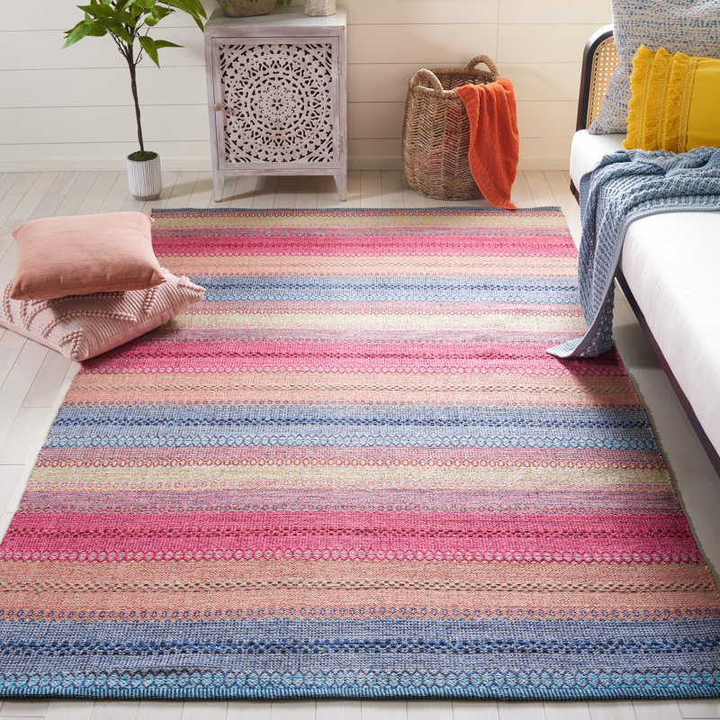 Tapis rayé en coton Montauk, Rectangle 8 pi x 10 pi