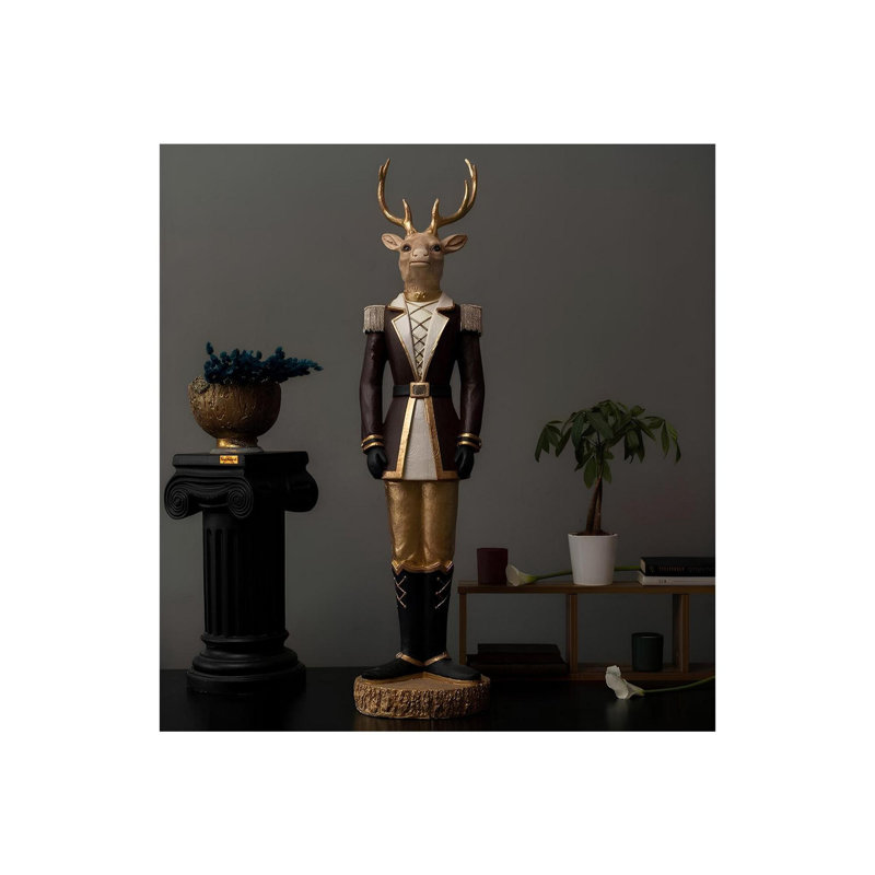 Objet décoratif, H 7,47 po x l 1,97 po x P 7,47 po, Noir et or