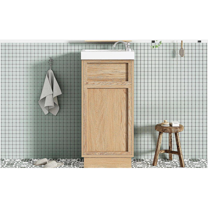 Meuble-lavabo avec porte en résine 15,75 po, armoire de salle de bain avec porte