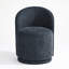 Integrated Barrel Armless Swivel Fabric Dining Chair-1588366707