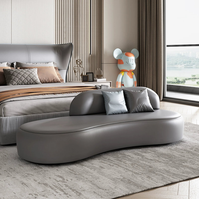 Italian Simple Design Curved Sofa, Gray
