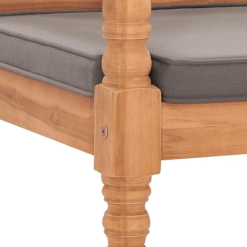 Banc de jardin en teck Orenthal, Gris foncé